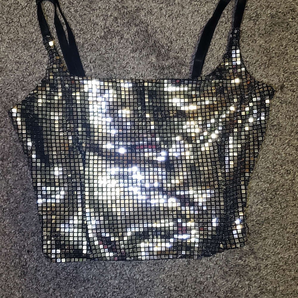 Forever 21 Gold Sequin Crop Top
